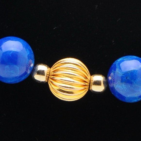 Lapis Lazuli Hand-knotted Bead Necklace - 32 in - Picture 7 of 9